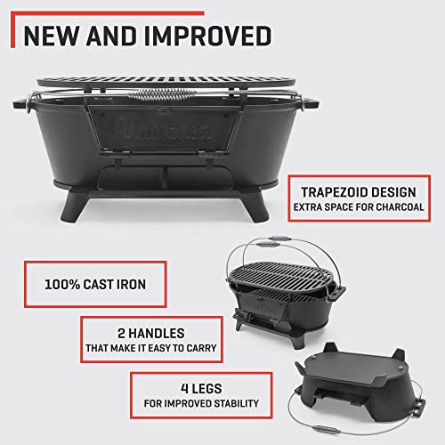 Uno Casa Hibachi Grill: Portable Charcoal Grill with Double-Sided Net and Waterproof Cover