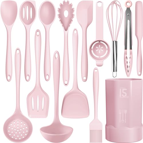 Silicone Kitchen Utensils Set - Heat Resistant, Nonstick, Dishwasher Safe