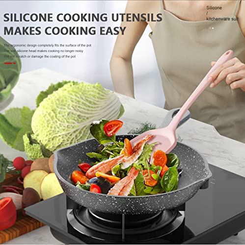 Silicone Kitchen Utensils Set - Heat Resistant, Nonstick, Dishwasher Safe