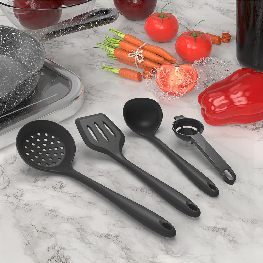 Silicone Kitchen Utensils Set - Heat Resistant, Nonstick, Dishwasher Safe