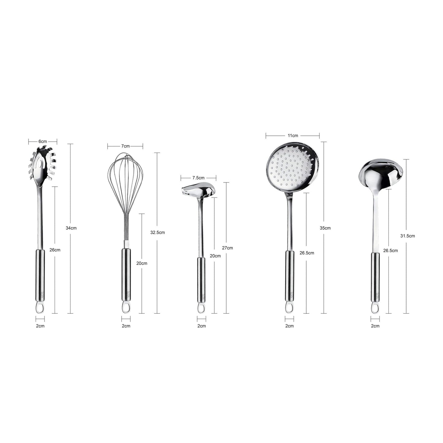 RJ Legend 5-Piece Stainless Steel Kitchen Utensils Set