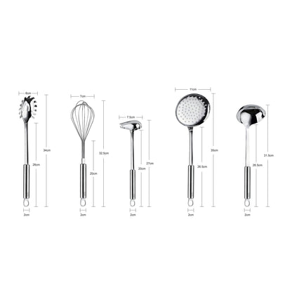 RJ Legend 5-Piece Stainless Steel Kitchen Utensils Set