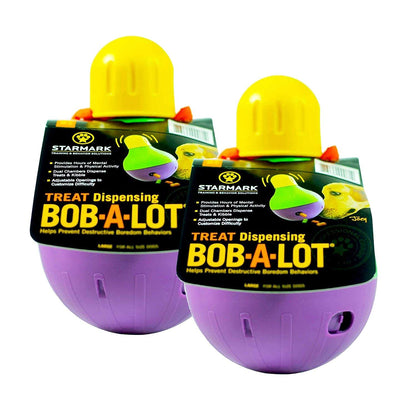 Starmark Bob-A-Lot Interactive Pet Toy: Engaging Fun for Dogs of All Sizes!-Large, Yellow/Green/Purple