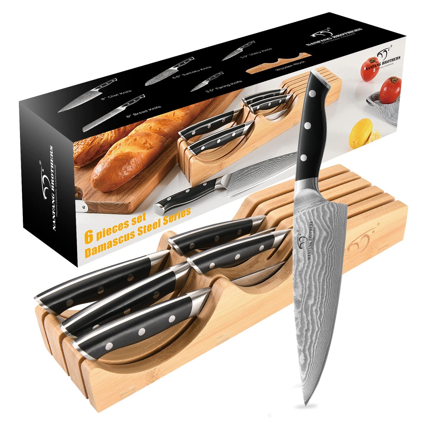 Kitchen Utensils - 9-Piece Damascus Kitchen Knife Set