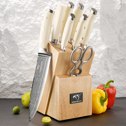 Kitchen Utensils - 9-Piece Damascus Kitchen Knife Set