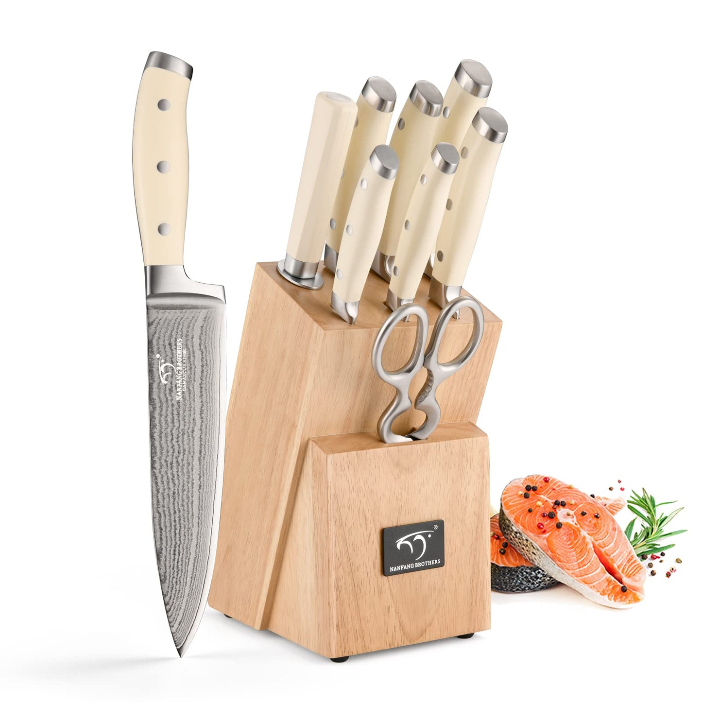 Kitchen Utensils - 9-Piece Damascus Kitchen Knife Set