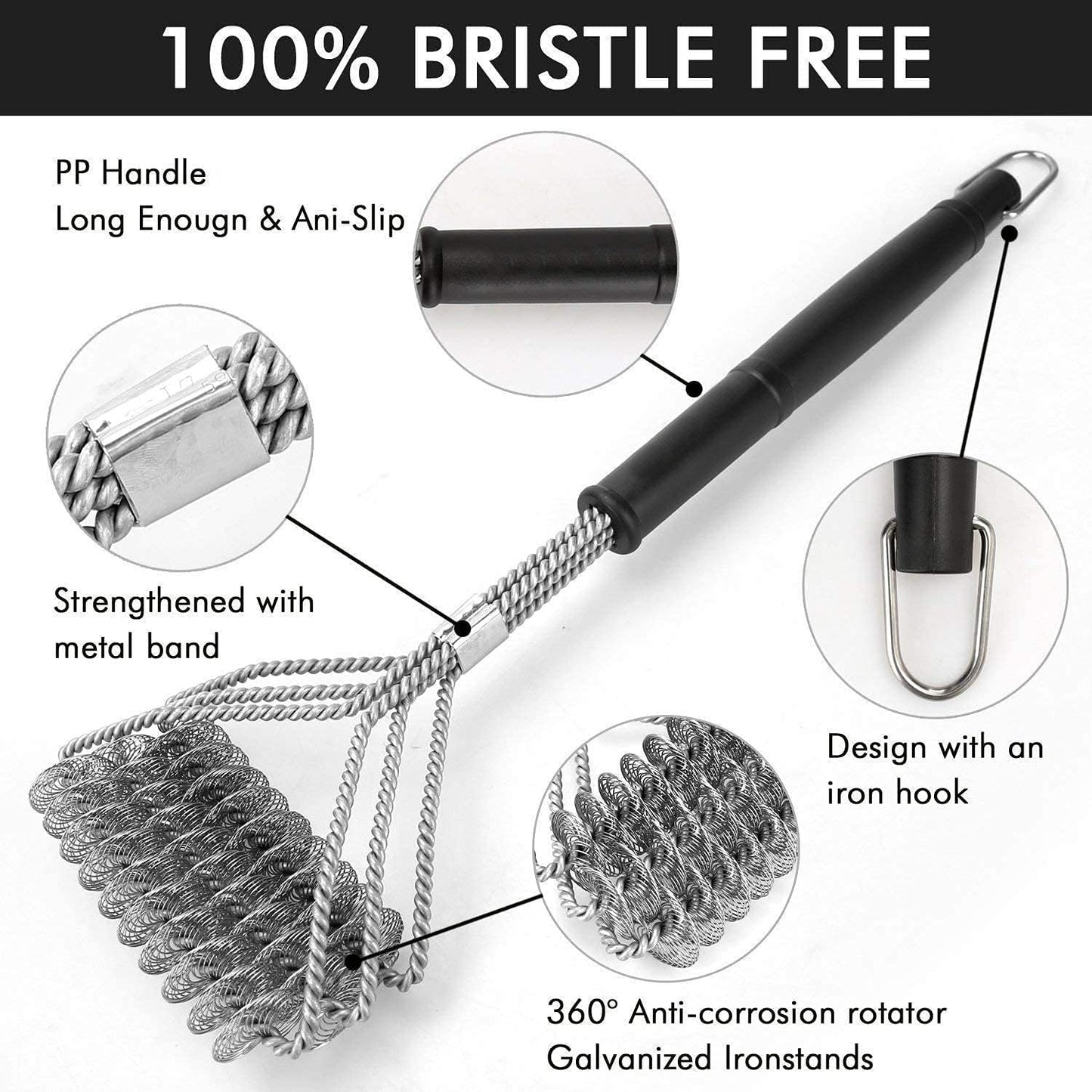 BBQ - 2 Pack Grill Brush - Bristle Free