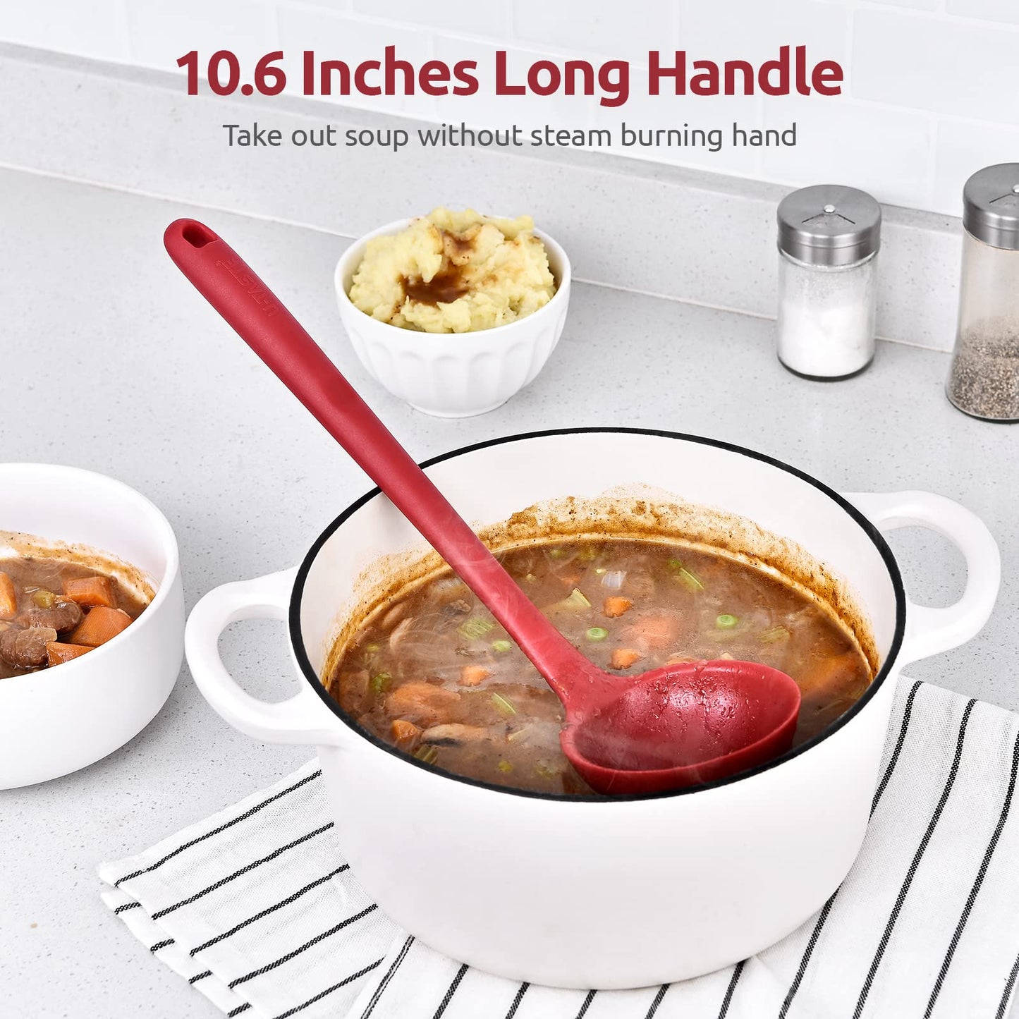 U-Taste 13.6" Silicone Kitchen Utensil Set: Heat Resistant Cooking Gadgets (Set of 5, Black)