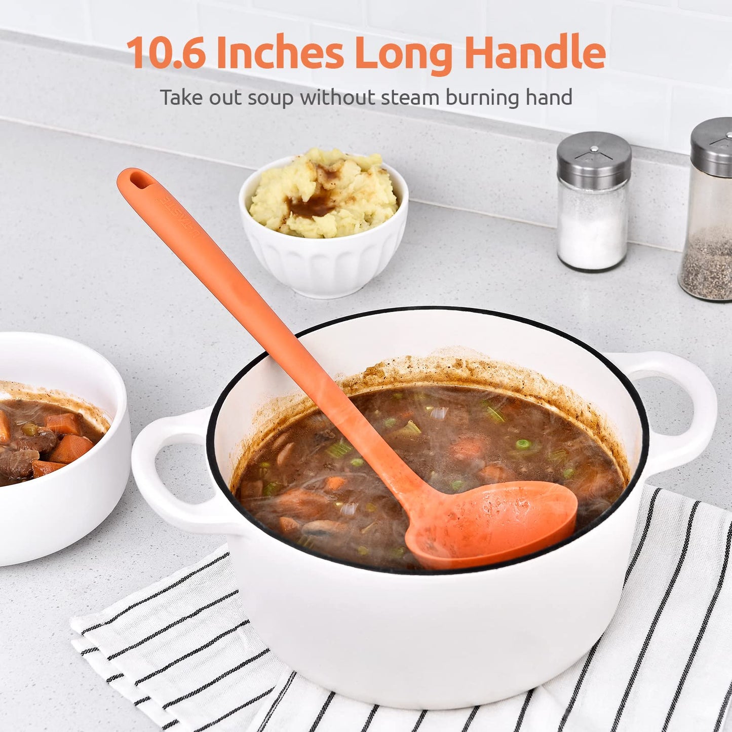 U-Taste 13.6" Silicone Kitchen Utensil Set: Heat Resistant Cooking Gadgets (Set of 5, Black)