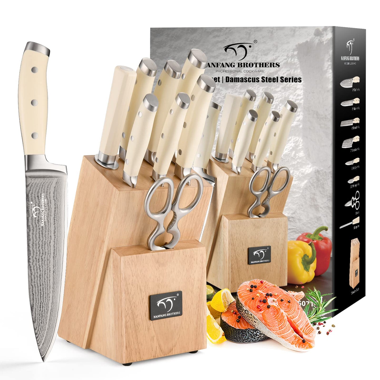 Kitchen Utensils - 9-Piece Damascus Kitchen Knife Set