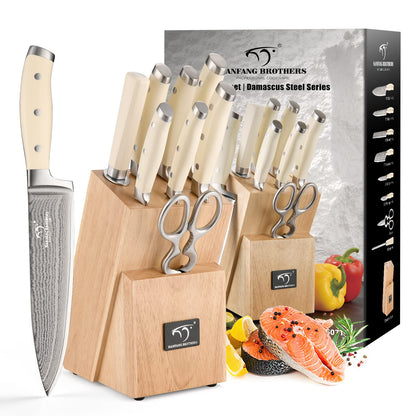 Kitchen Utensils - 9-Piece Damascus Kitchen Knife Set