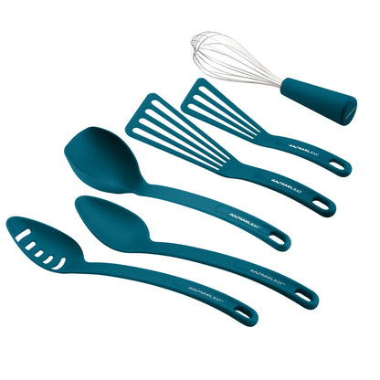 Rachael Ray Gadgets Utensil Kitchen Cooking Tools Set, 6 Piece, Marine Blue