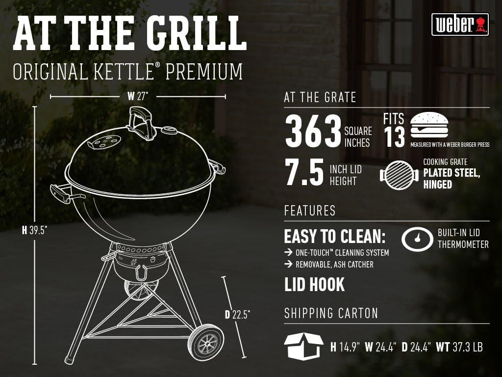 Weber Original Kettle Premium 22” Charcoal Grill