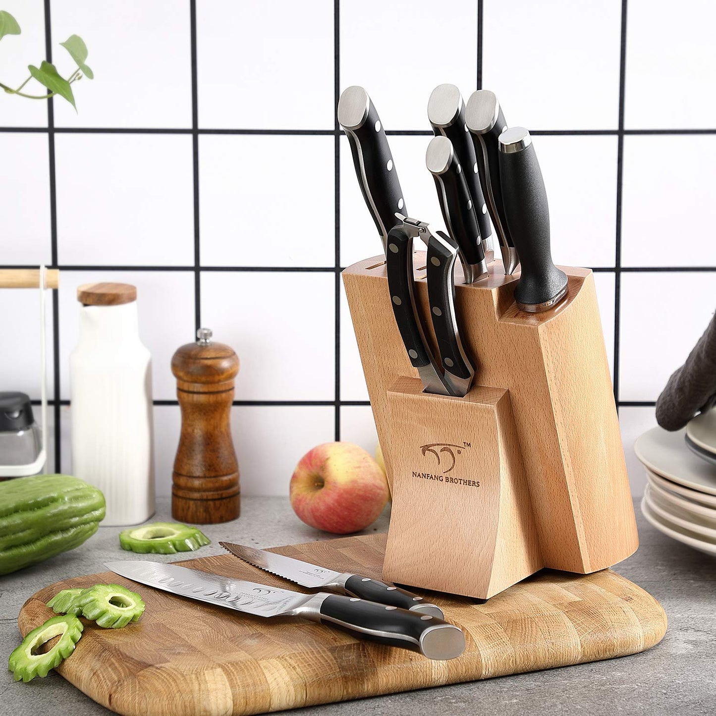 Kitchen Utensils - 9-Piece Damascus Kitchen Knife Set