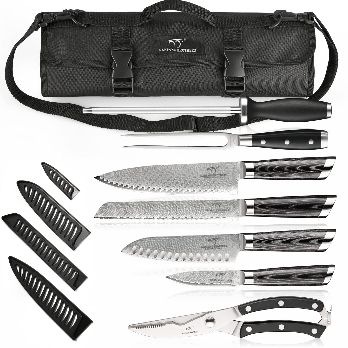 Kitchen Utensils - 9-Piece Damascus Kitchen Knife Set