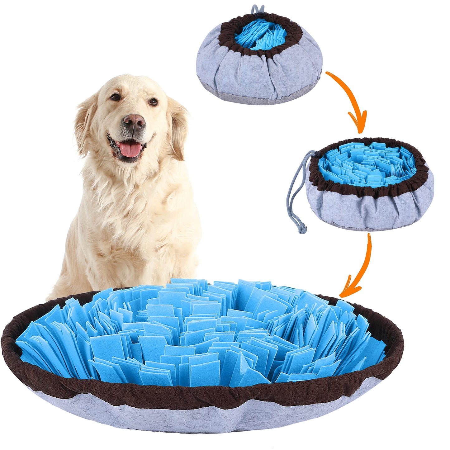 PET ARENA Adjustable Snuffle mat for Dogs, Dog Puzzle Toys, Enrichment Pet Foraging mat for Smell Training and Slow Eating, Stress Relief Interactive Dog Toy for Feeding, Dog Mental Stimulation Toys