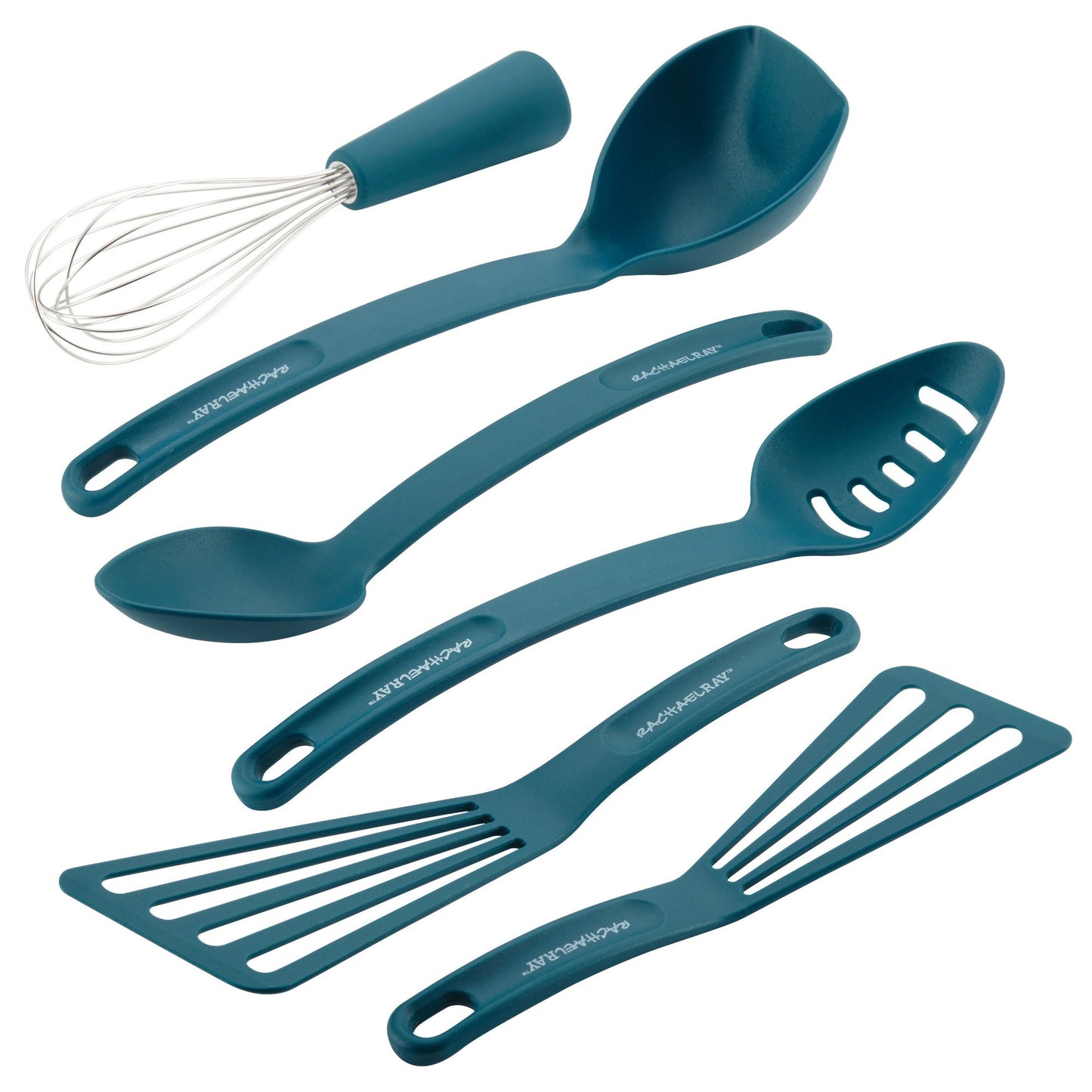 Rachael Ray Gadgets Utensil Kitchen Cooking Tools Set, 6 Piece, Marine Blue