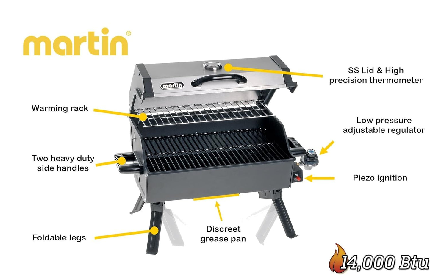 Martin Portable Propane BBQ Grill