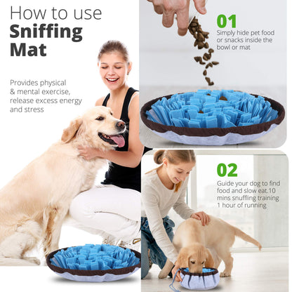 PET ARENA Adjustable Snuffle mat for Dogs, Dog Puzzle Toys, Enrichment Pet Foraging mat for Smell Training and Slow Eating, Stress Relief Interactive Dog Toy for Feeding, Dog Mental Stimulation Toys