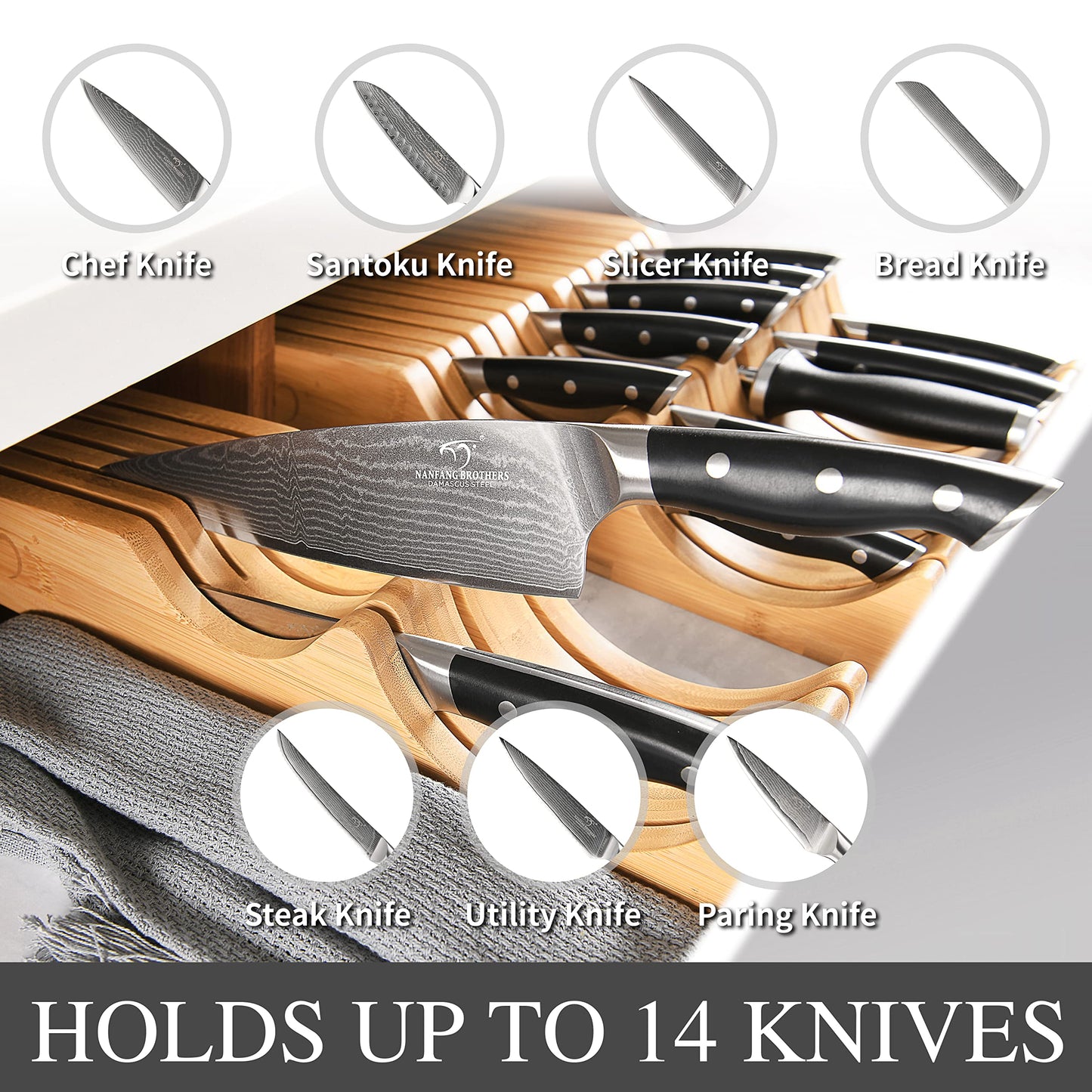 Kitchen Utensils - 9-Piece Damascus Kitchen Knife Set